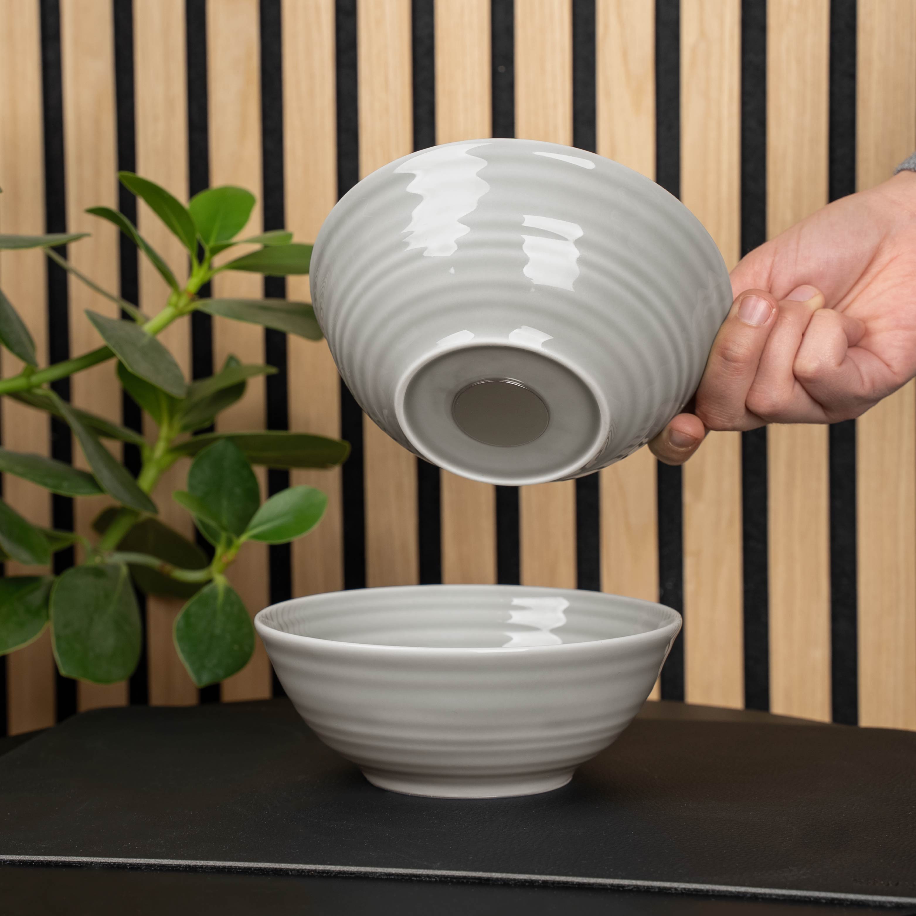 Magnet-Porzellan-Bowl-16cm ash auf kleinem Platzset