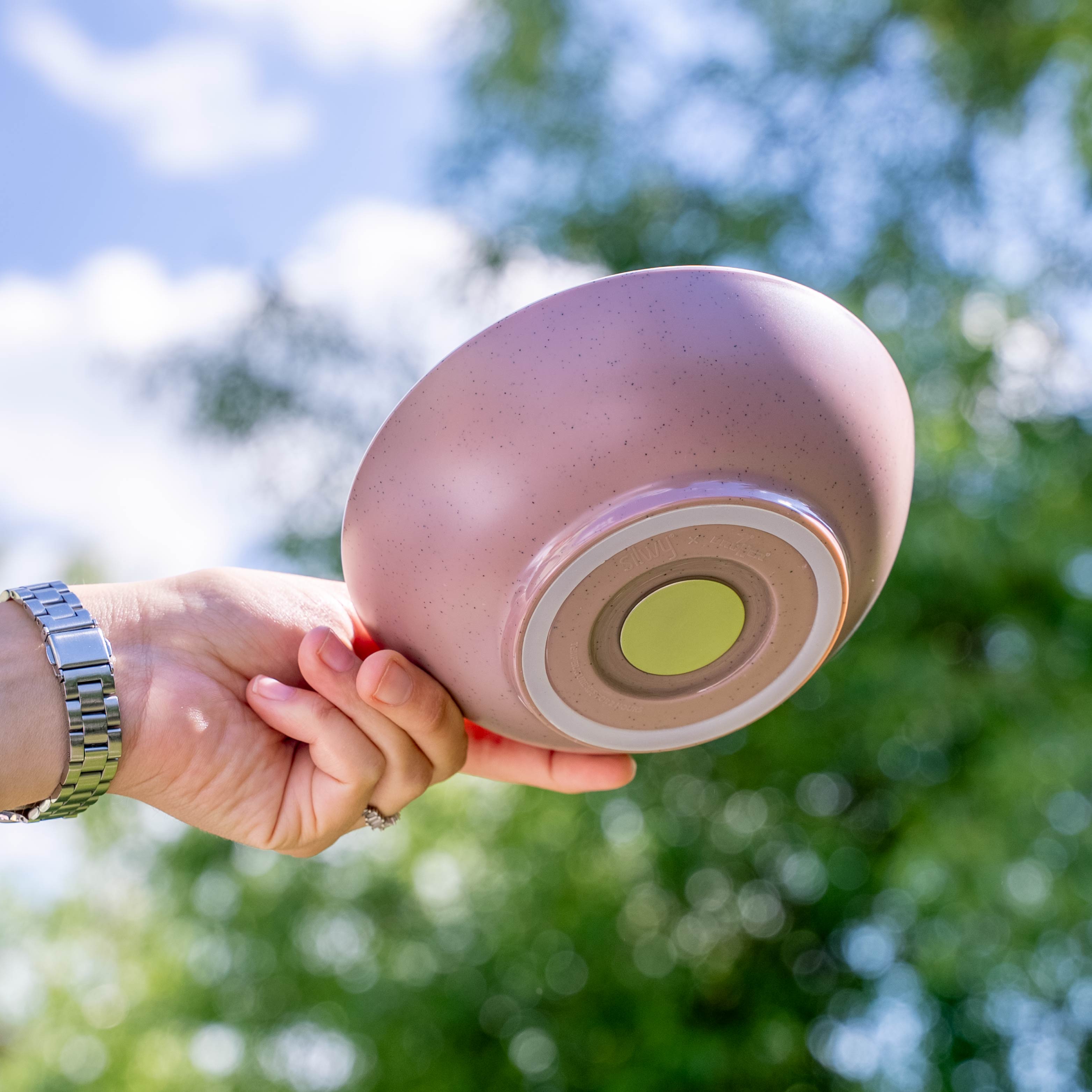 Magnet-Kunststoffbowl rose von unten