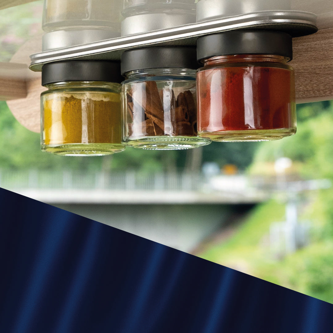 Magnetic deli jars BLACK & CLASSY 125 ml including BLACK ledge