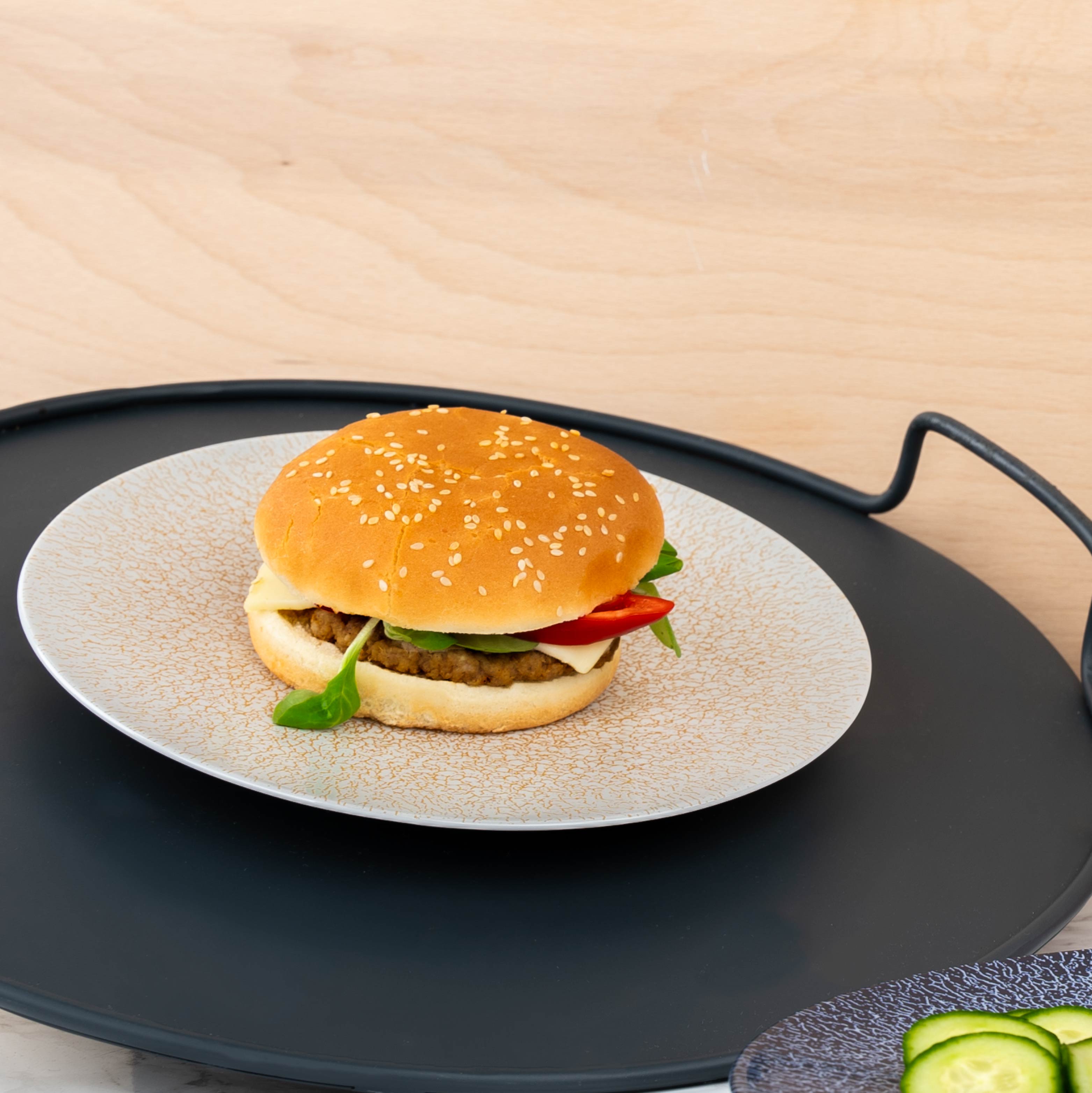 Assiette à déjeuner magnétique en porcelaine ABRICOT ⌀ 22 cm