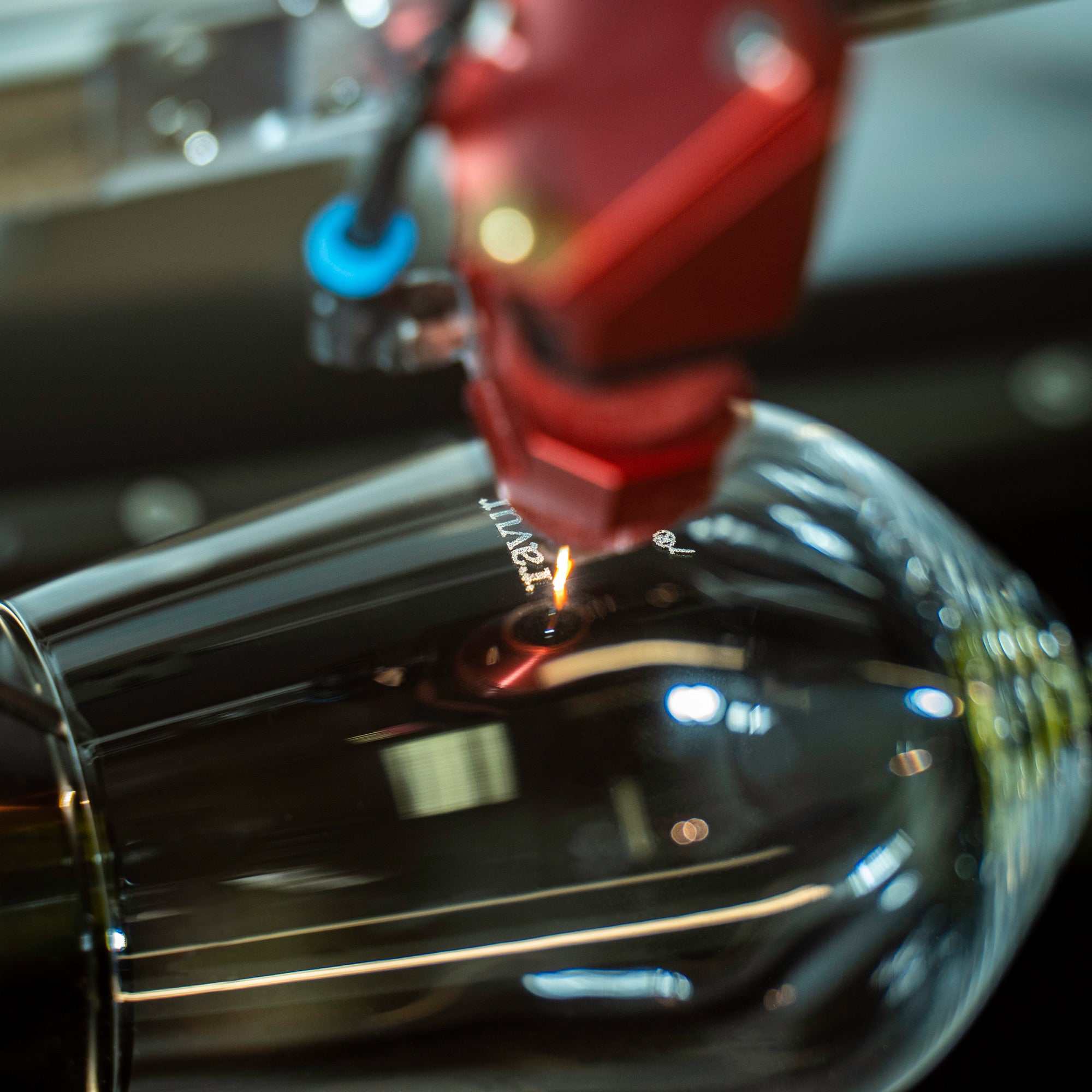 Kristallglas beim gravieren