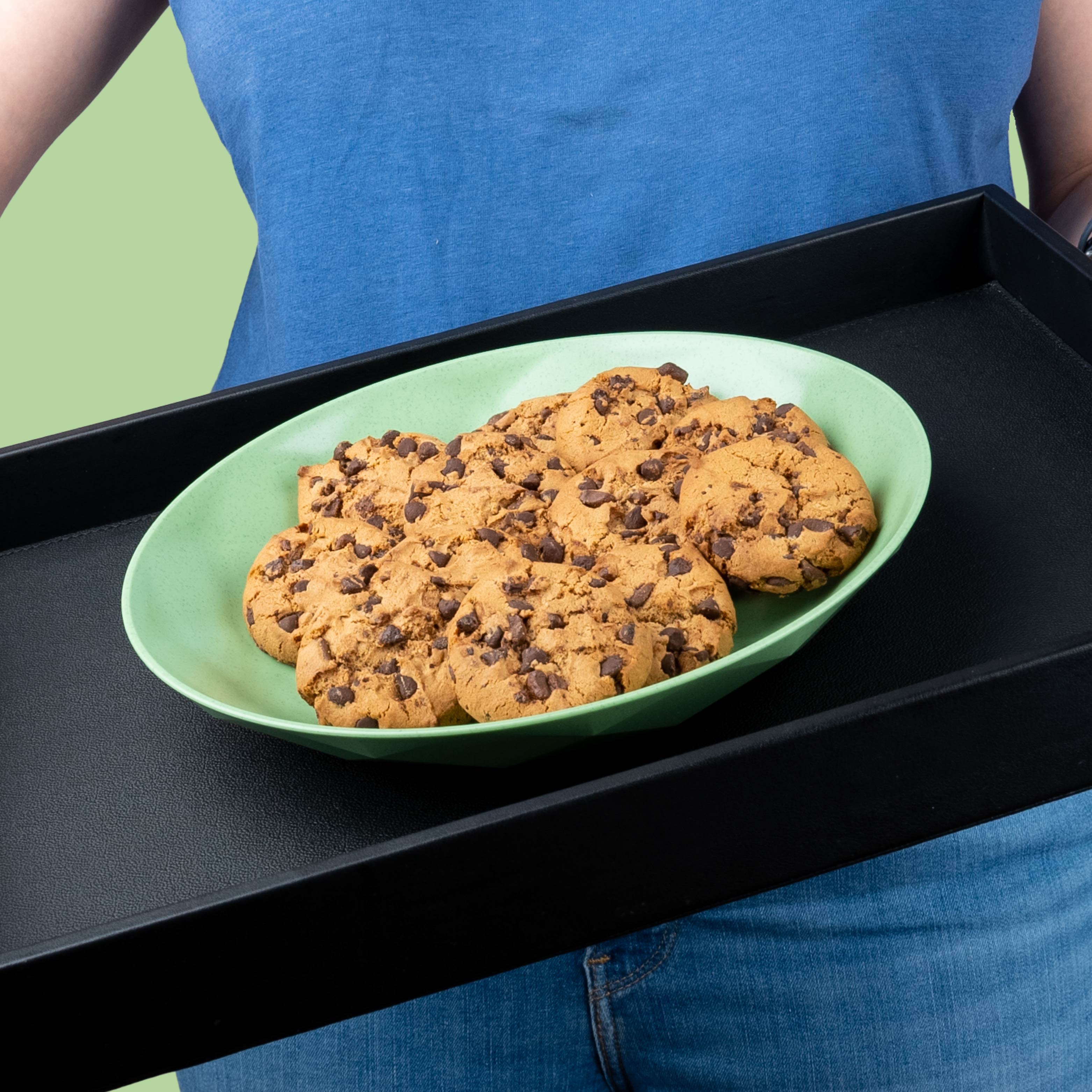 Magnetischer Kunststoffteller wird durch metallisches Tablett fixiert