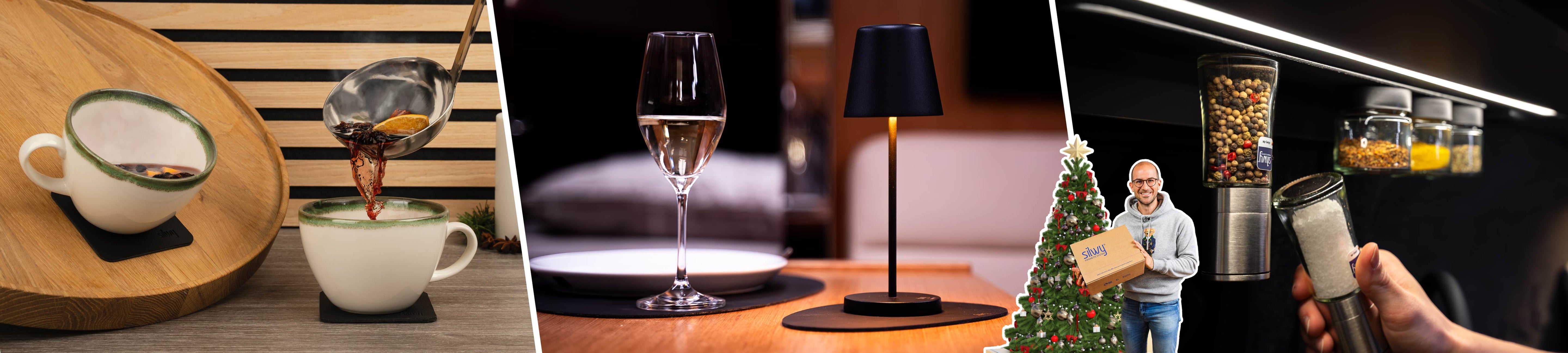 Weihnachtliches Titelbild mit silwy Produkten