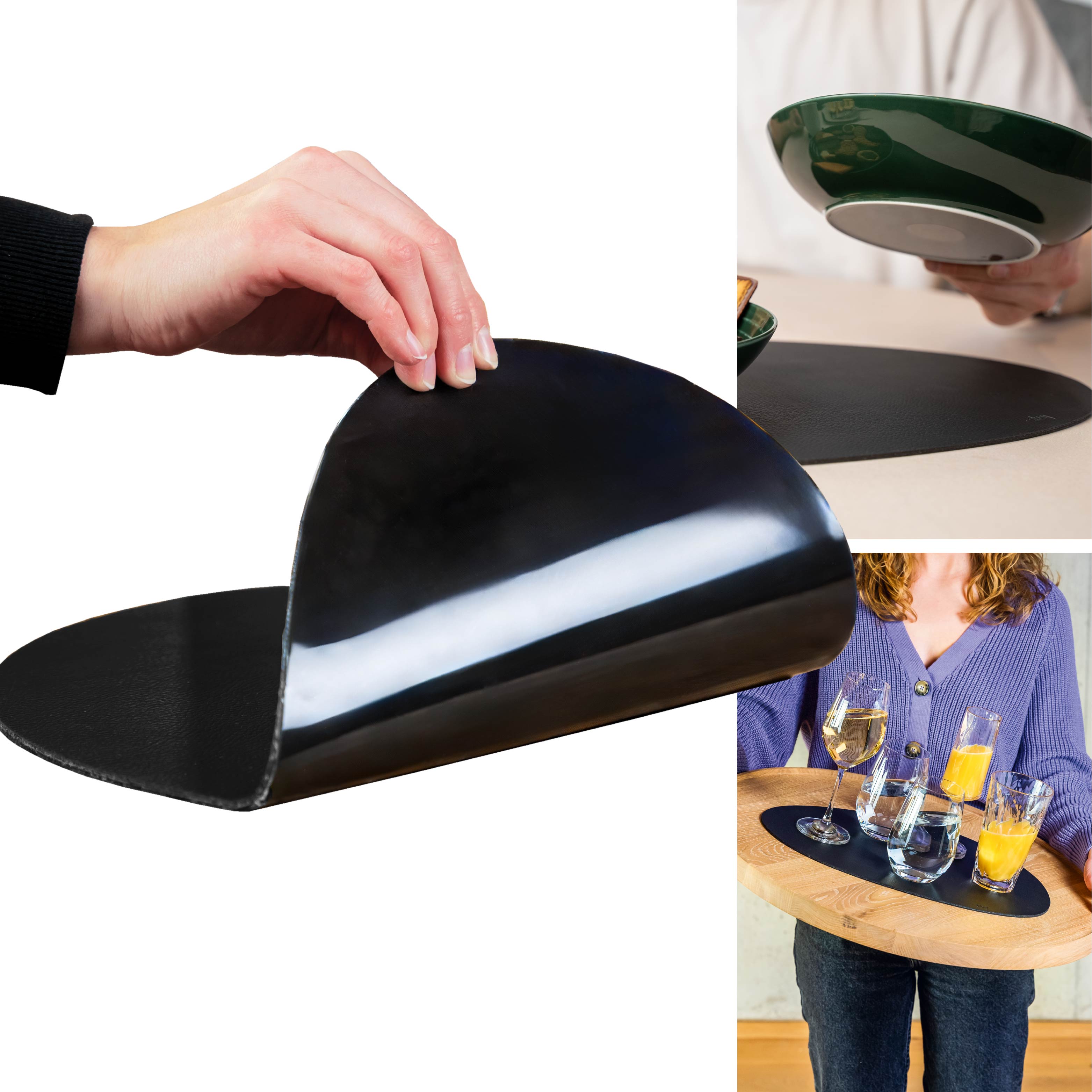 Metal Nano Gel Placemat LARGE BLACK