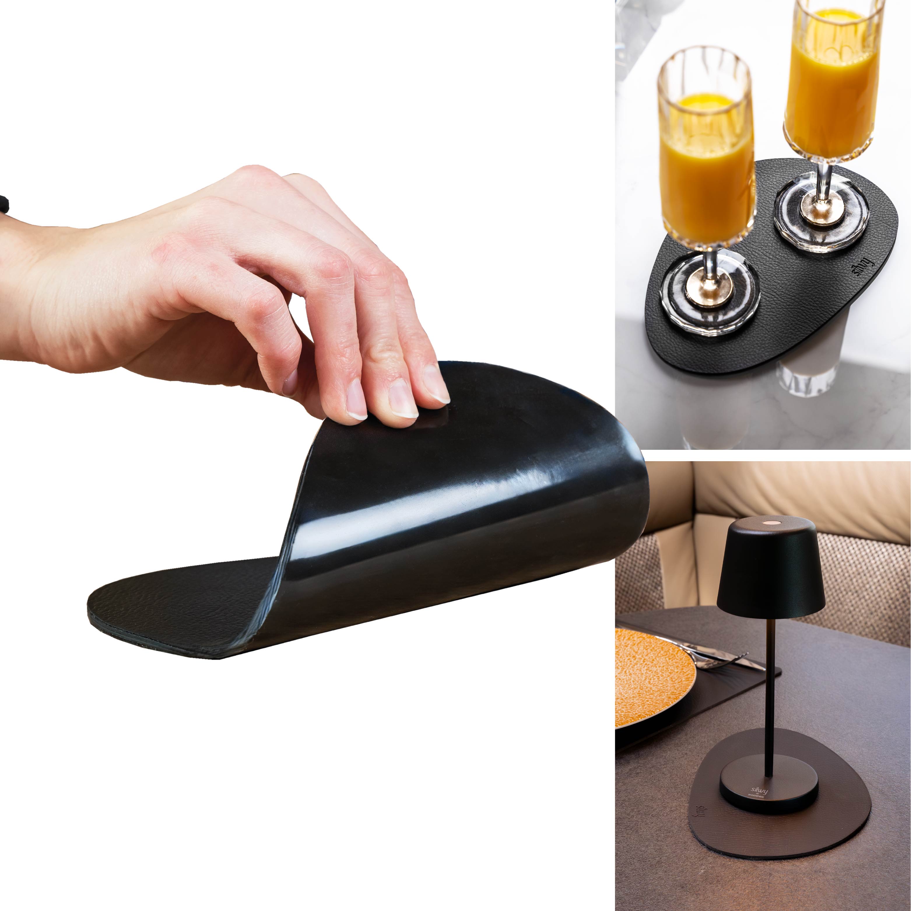 Metal Nano Gel Placemat SMALL BLACK