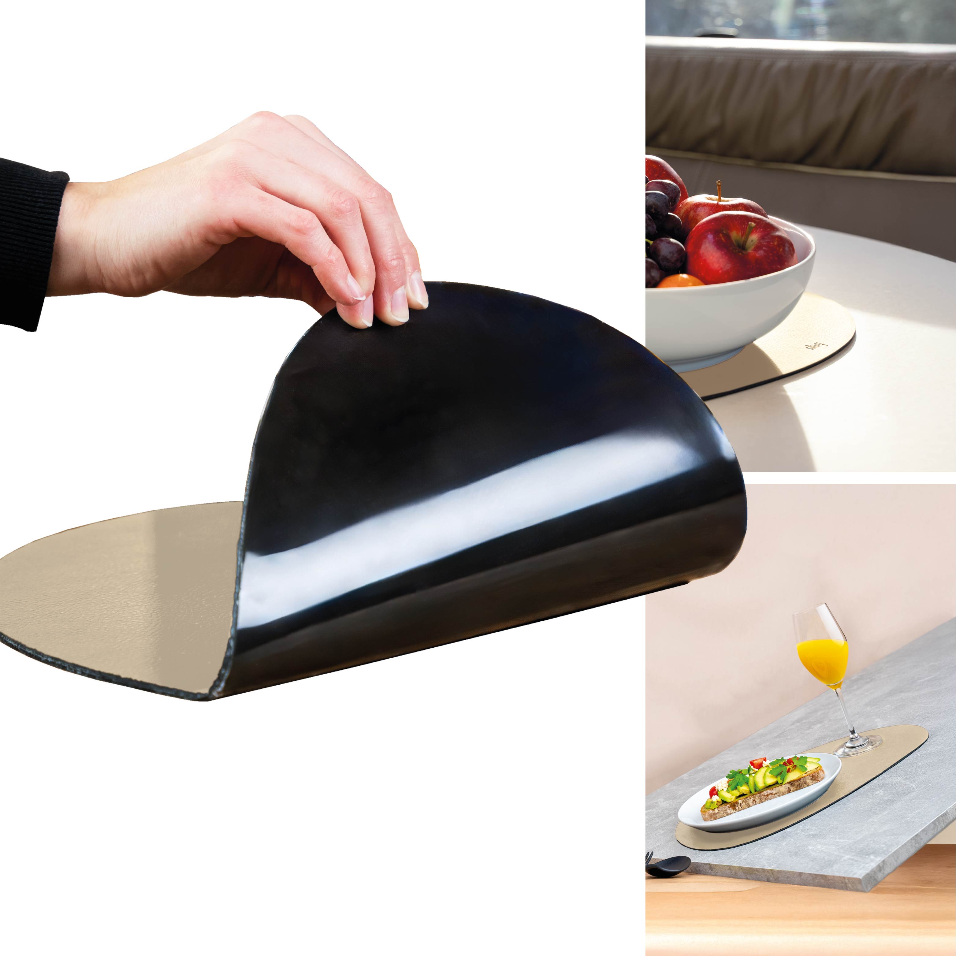 Metal Nano Gel Placemat LARGE BEIGE