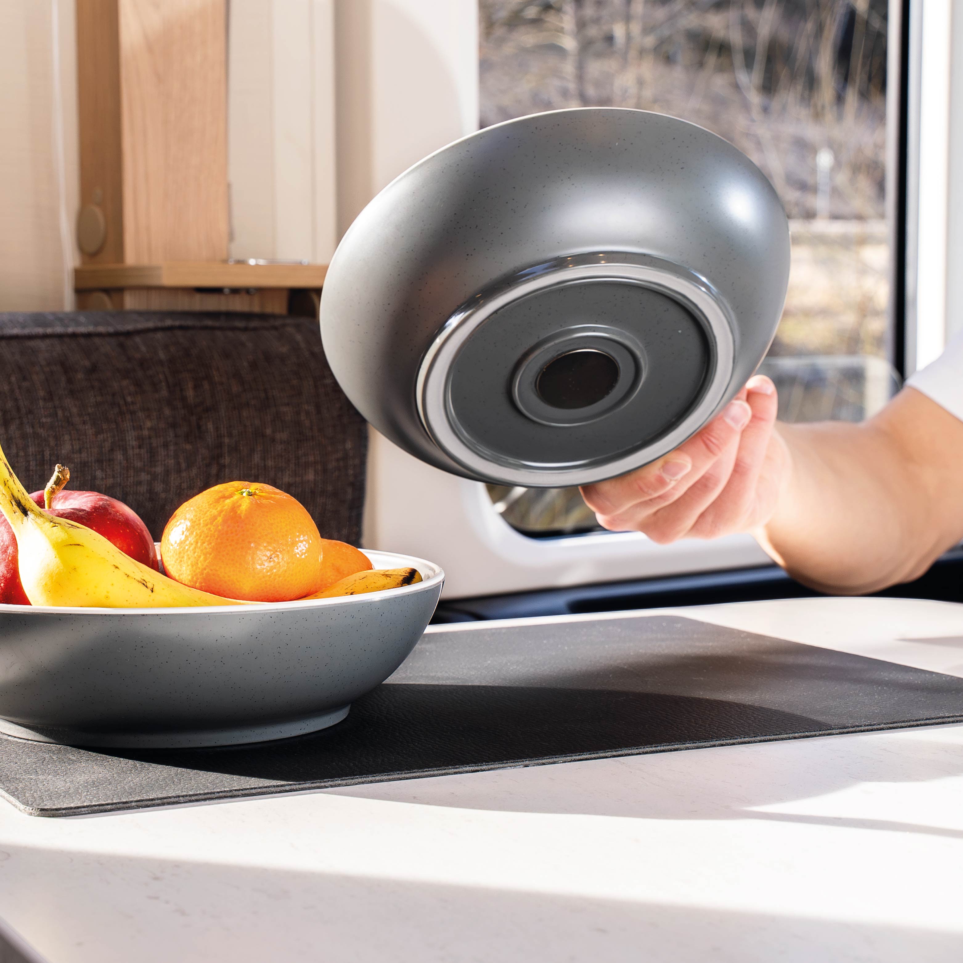 Service de table magnétique en plastique DOLOMIT GRIS FONCÉ