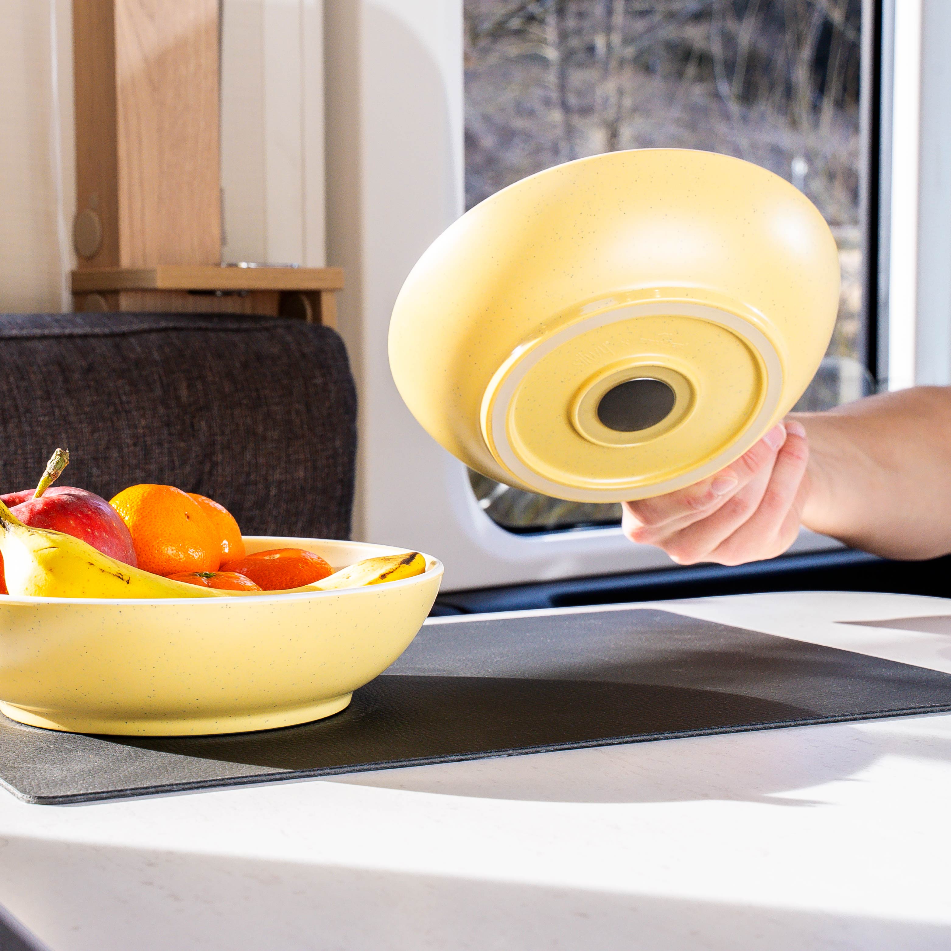 Magnet-Kunststoff-Foodbowl yellow abstellen camper