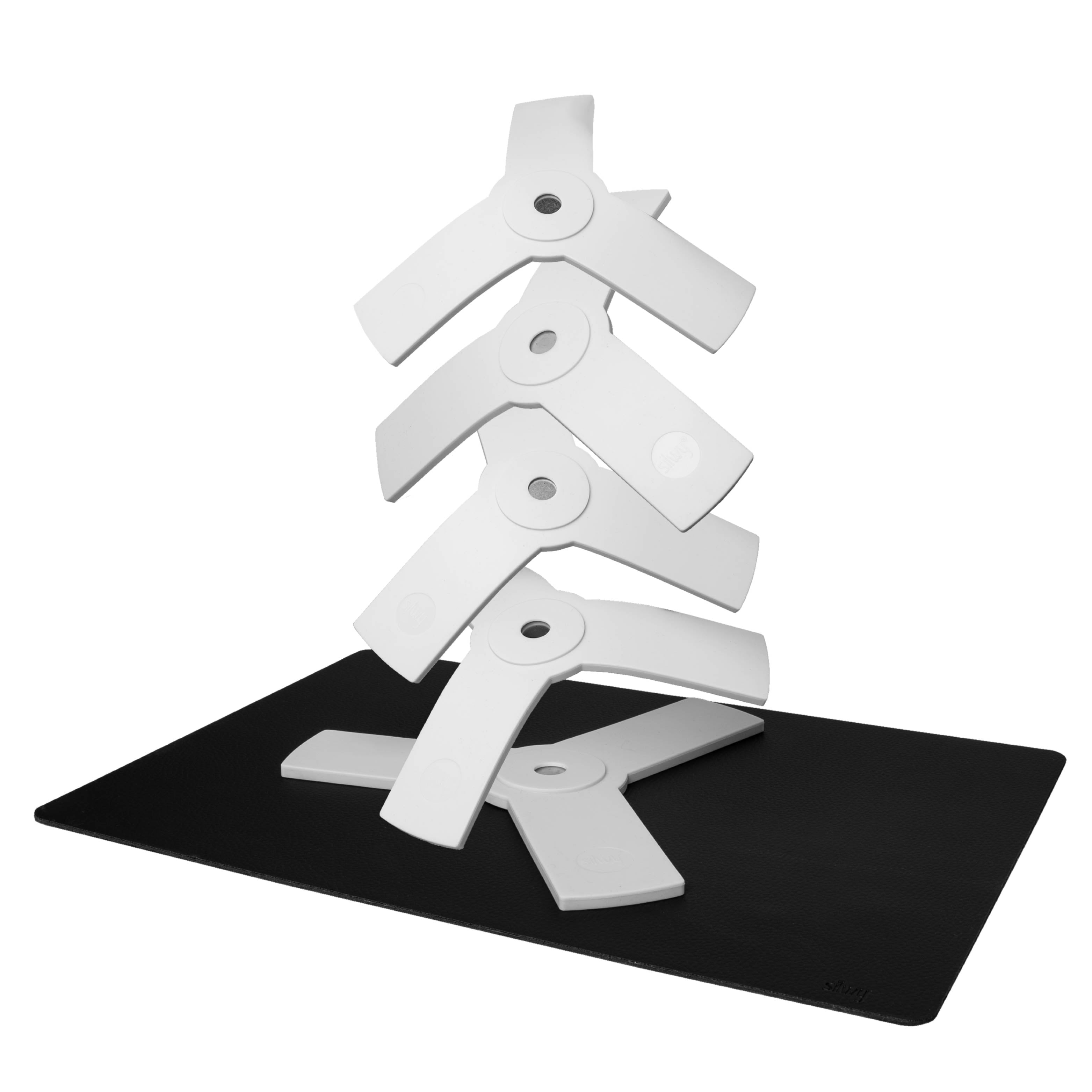 5er Set Sandwiches weiß mit Metall-Matte schwarz