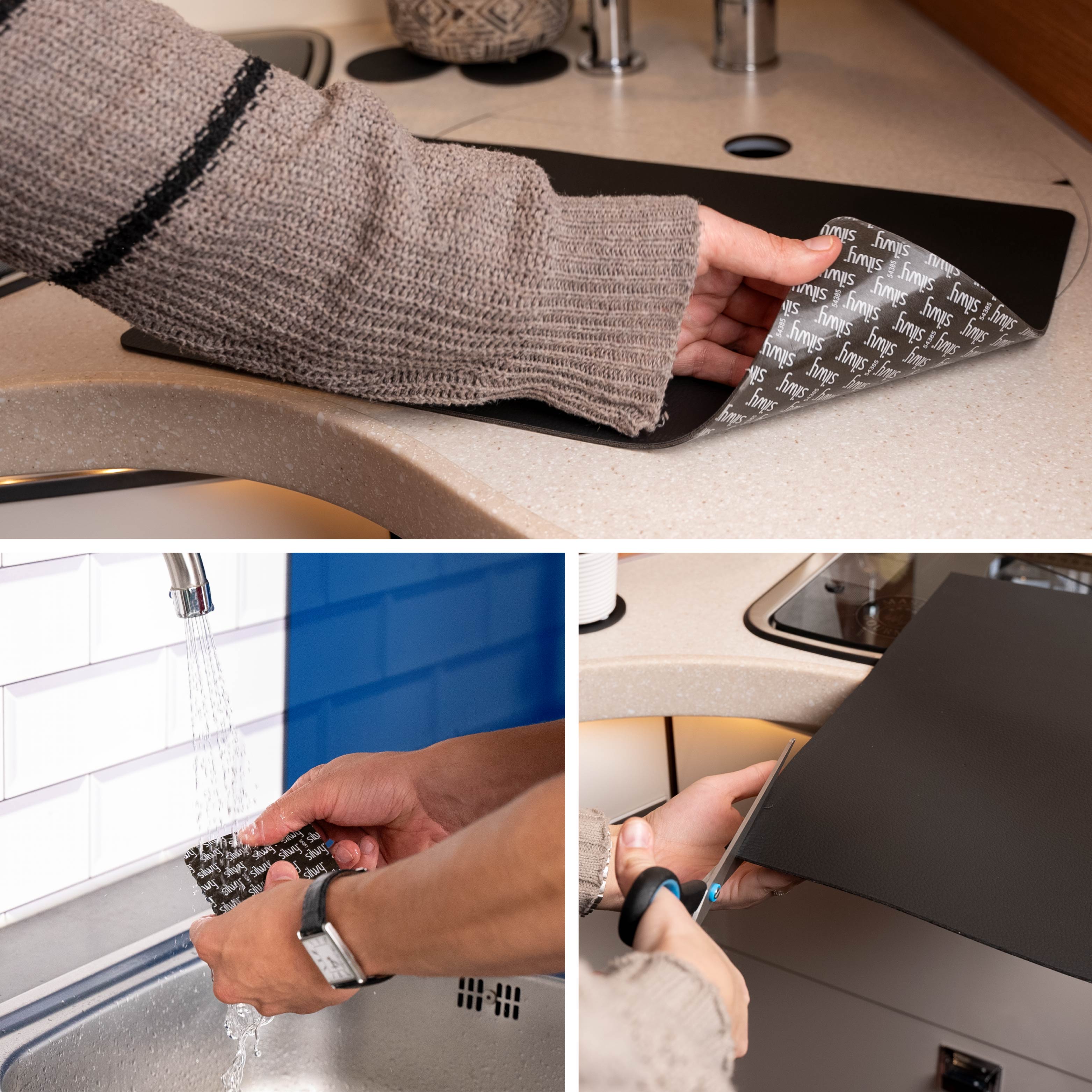 Metall-Matte Do It Yourself in schwarz. Die Matte kann jederzeit rückstandslos entfernt werden, nach belieben zugeschnitten werden und mit klarem Wasser abgewaschen werden