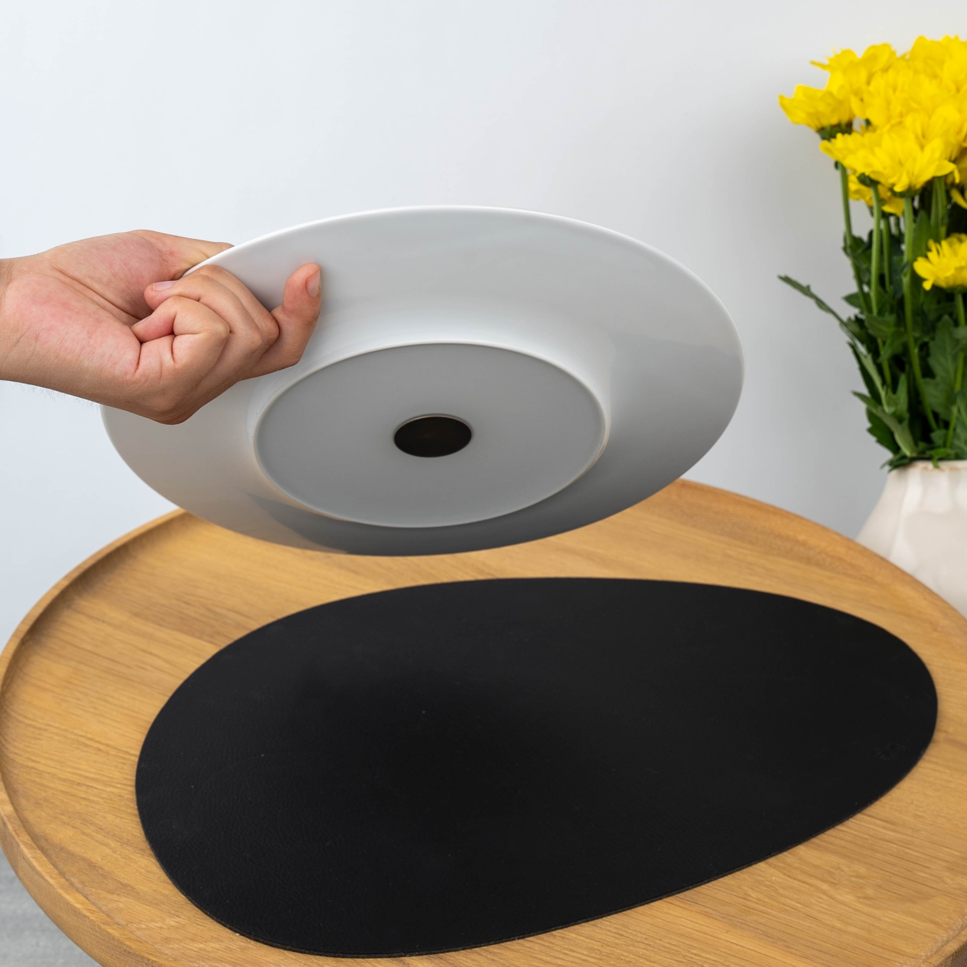 Assiette plate magnétique en porcelaine OCEAN ⌀ 28 cm