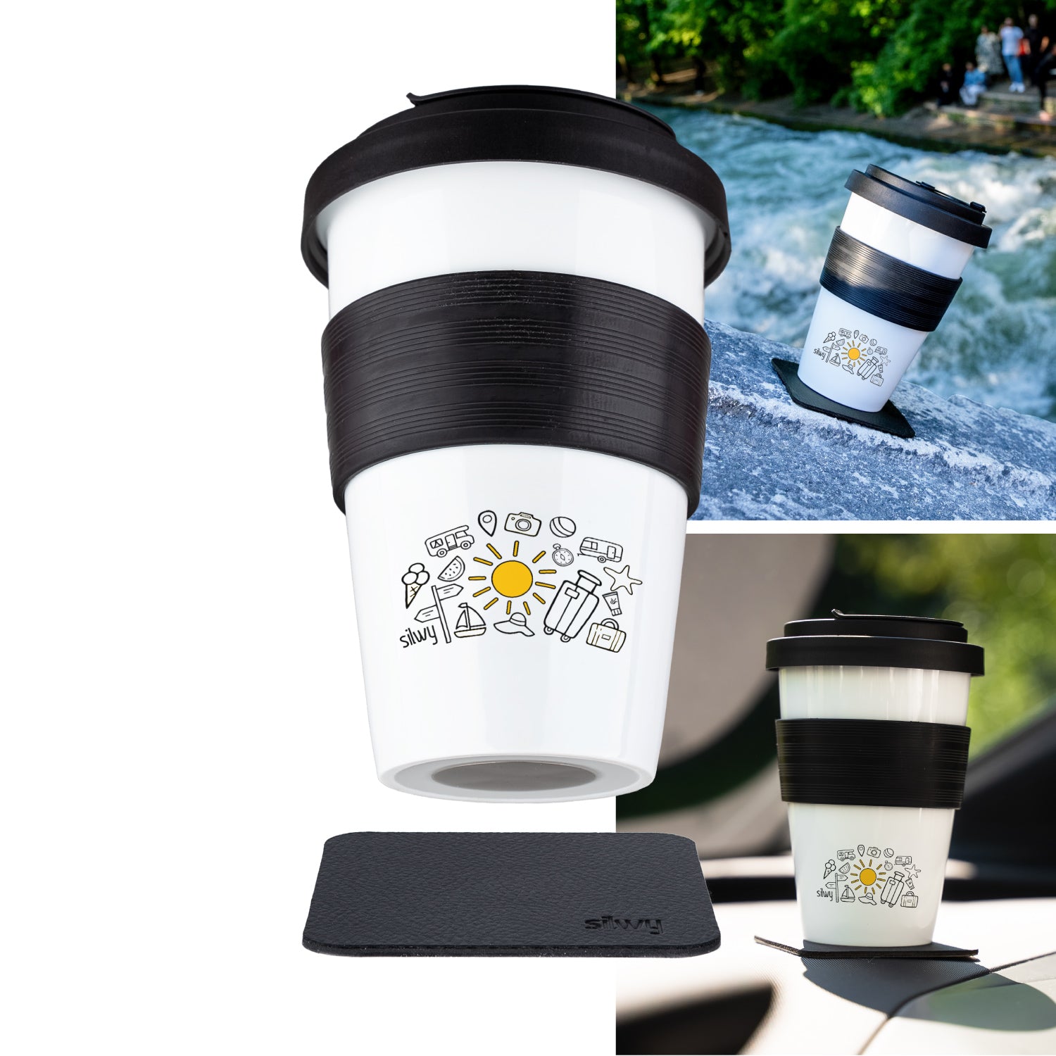 Freisteller Porzellan To-Go-Cup mit Magnet