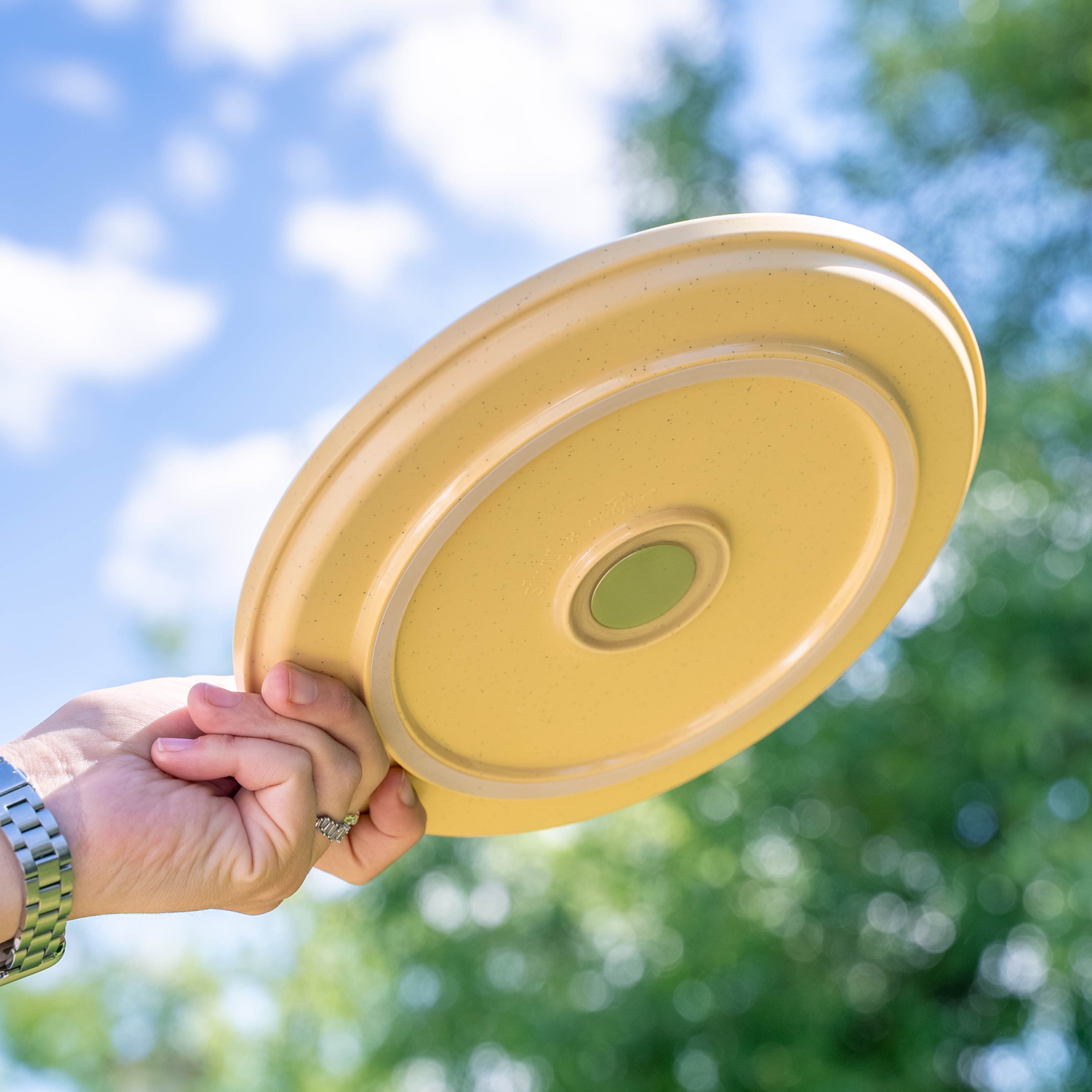 Magnet-Kunststoffteller yellow von unten