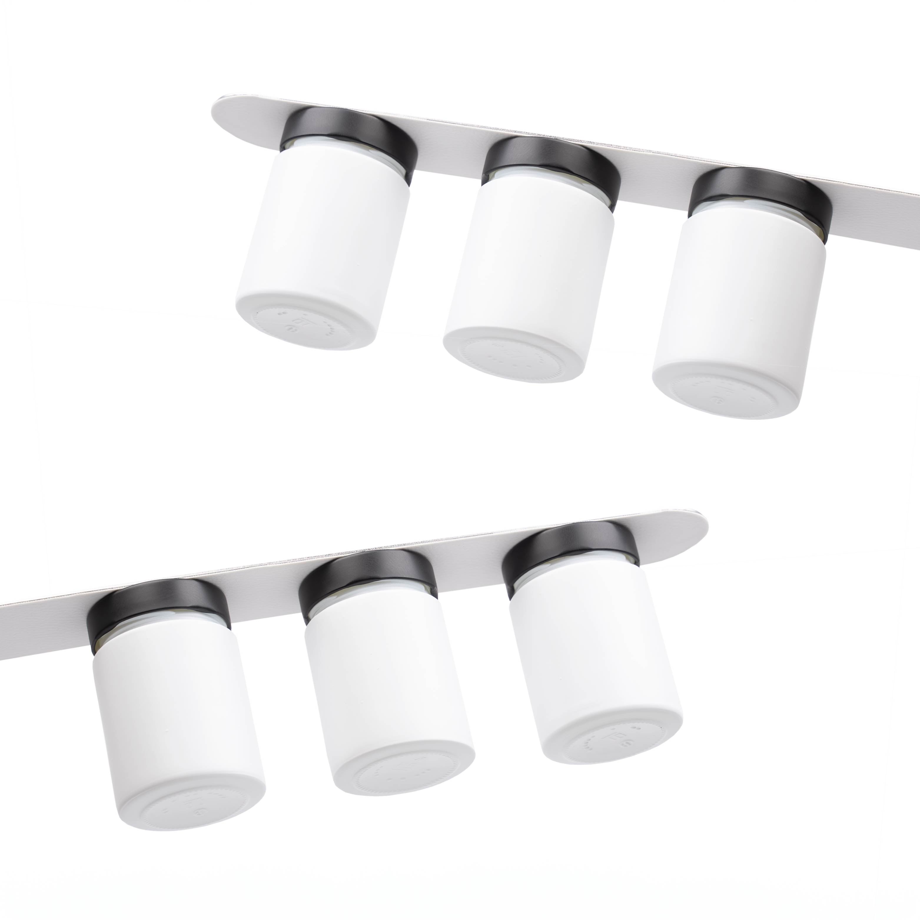 Freisteller Magnet-Feinkostgläser an Leiste montiert (6er-Set mit Leisten)