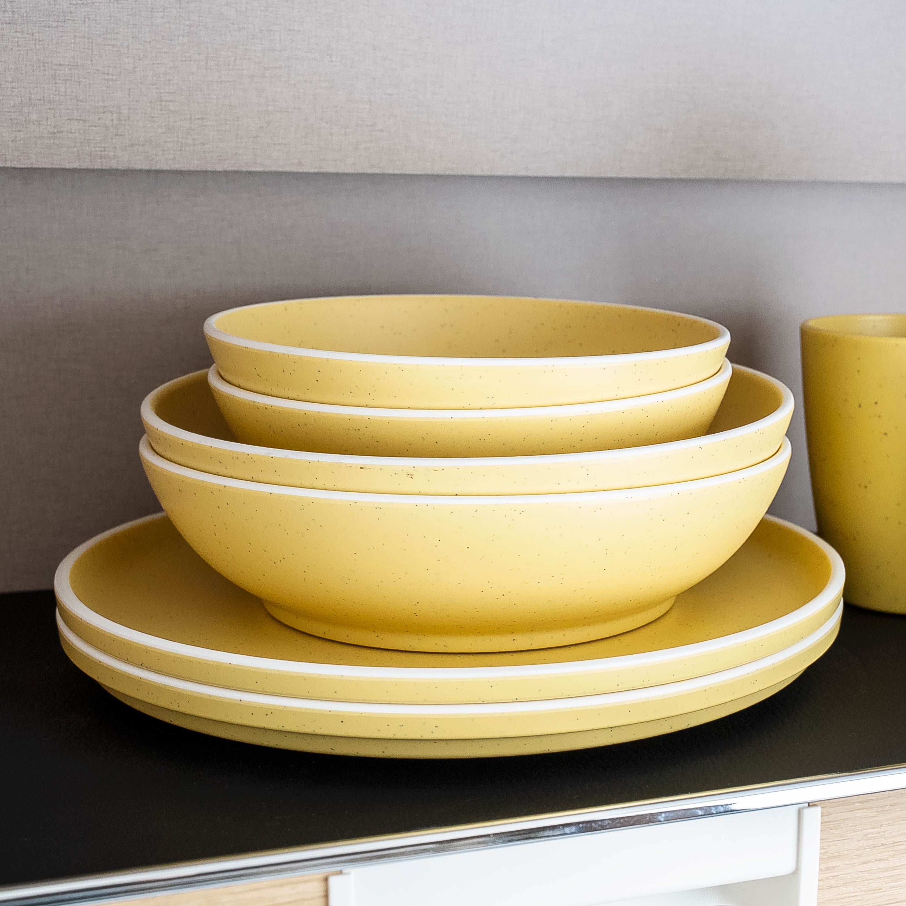Magnet-Kunststoffbowls DOLOMIT YELLOW ⌀ 16 cm