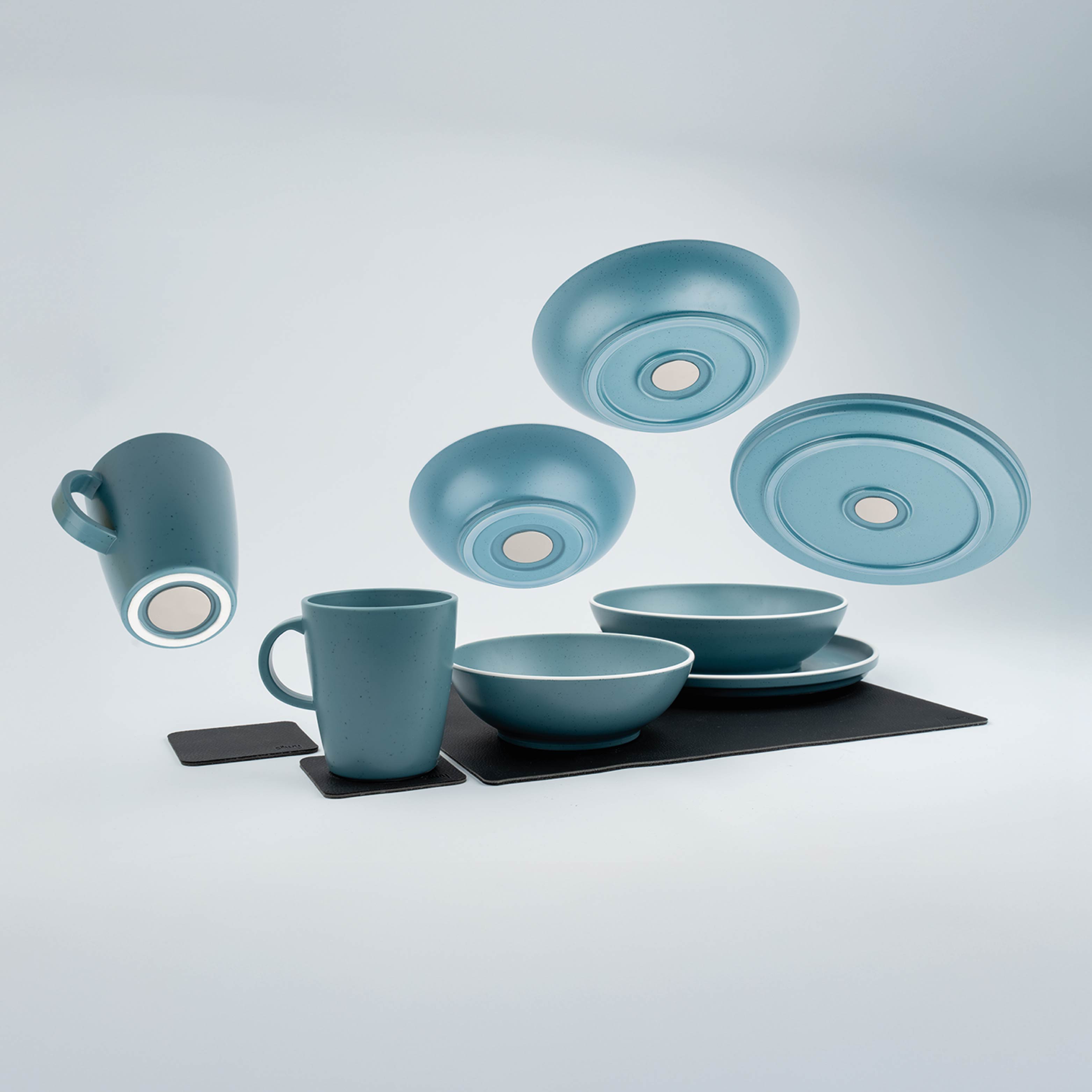 Service de table magnétique en plastique DOLOMIT BLEU