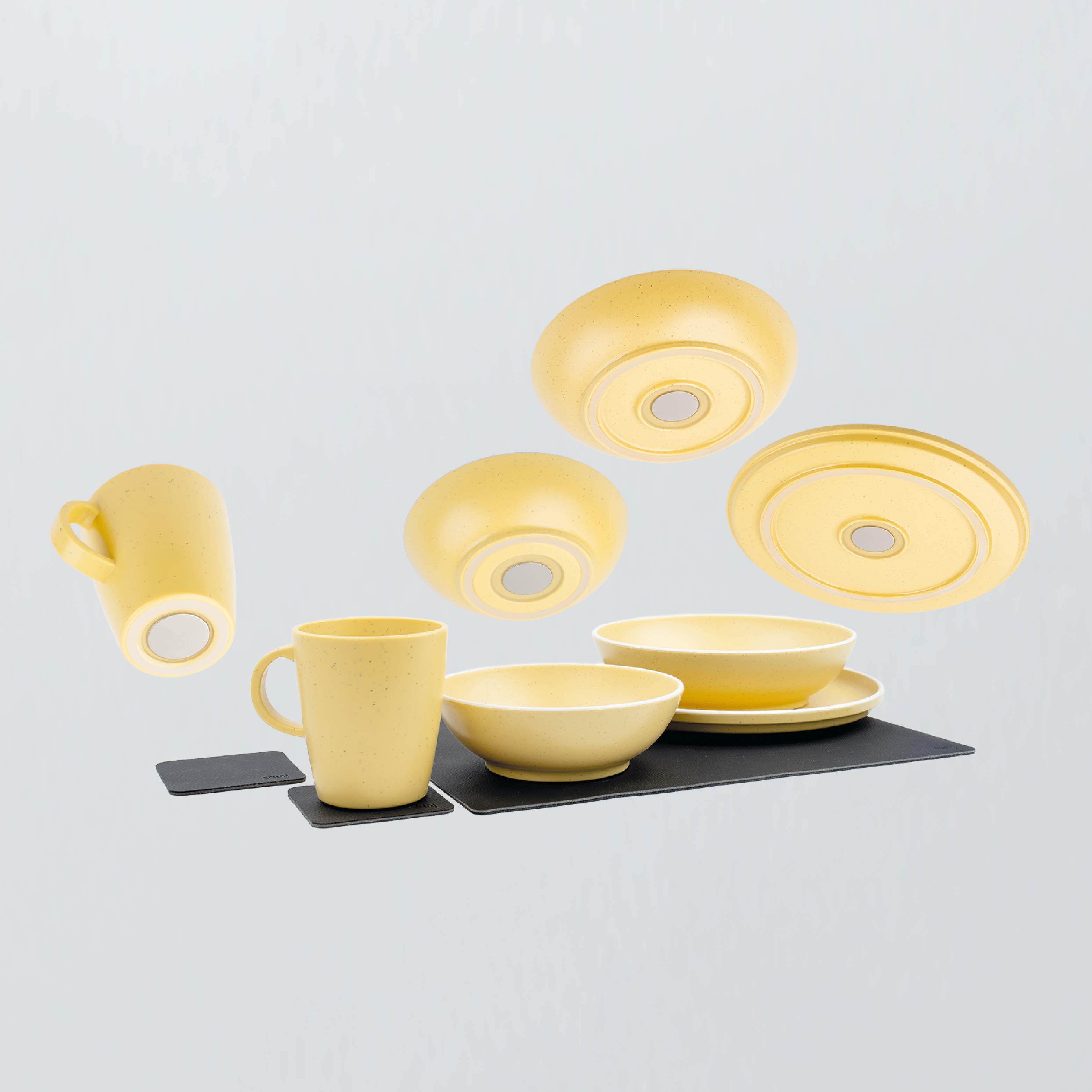 Service de table magnétique en plastique DOLOMIT JAUNE