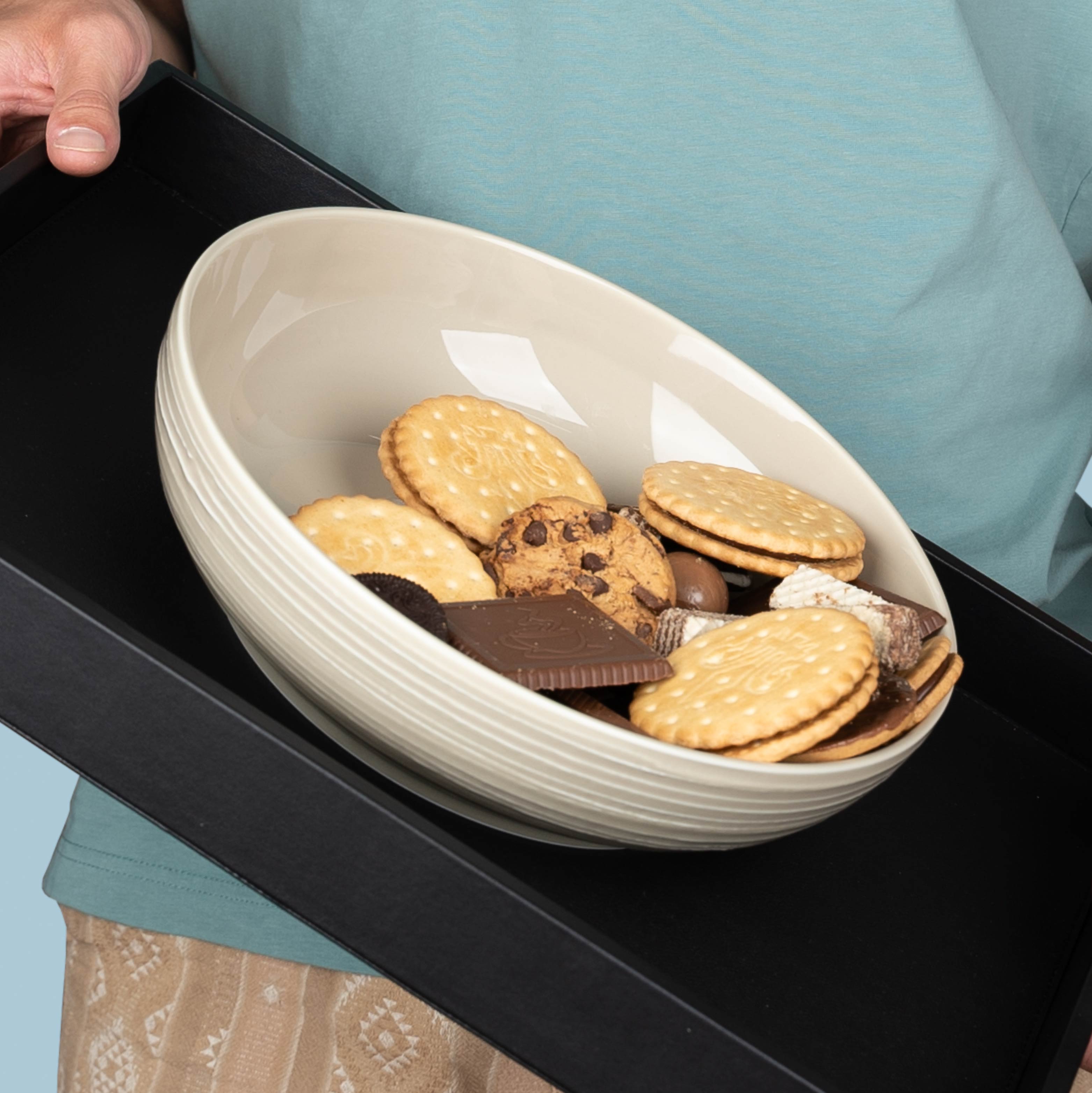Bol magnétique en porcelaine IVOIRE ⌀ 25 cm avec set de table