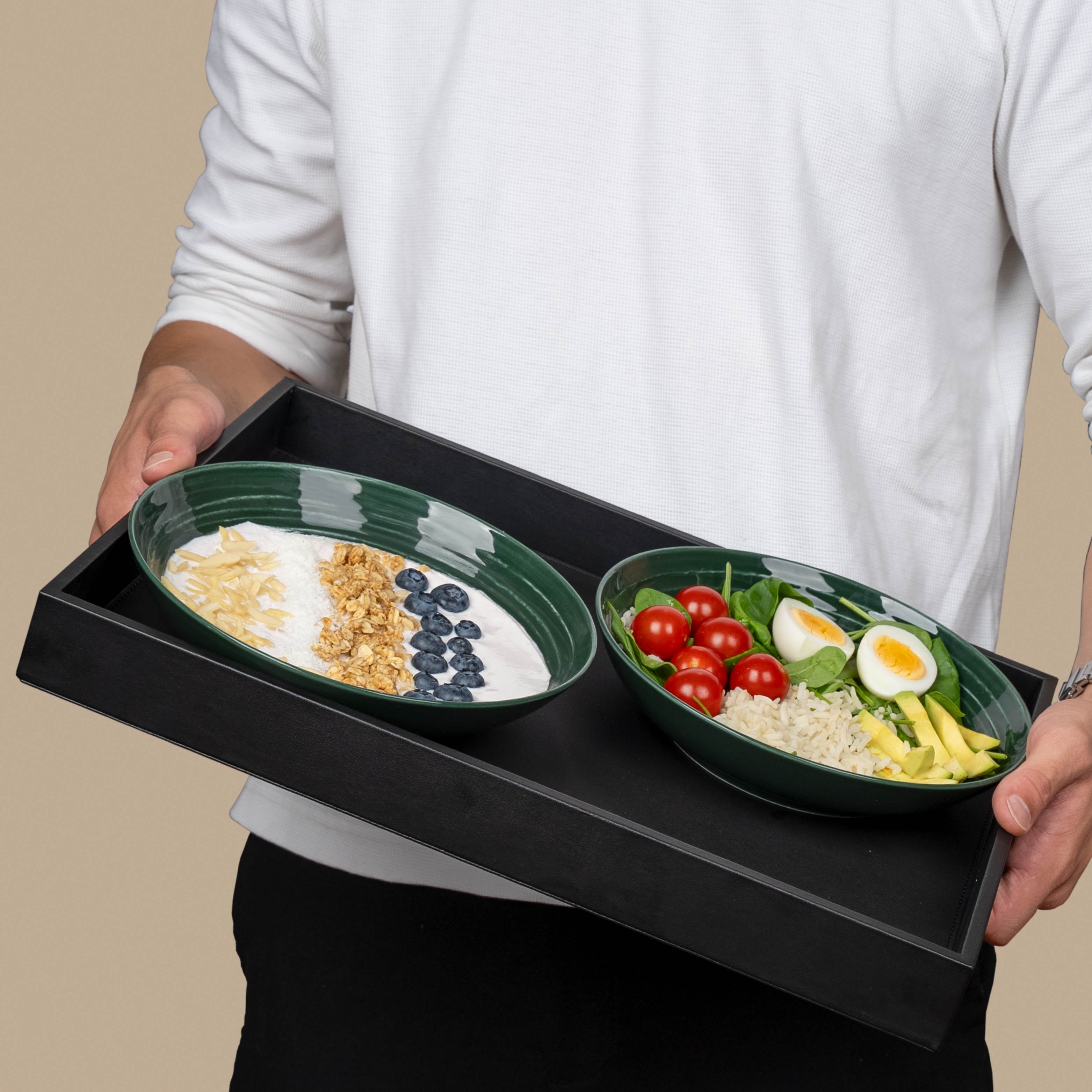Magnetic Porcelain Food Bowls FOREST GREEN ⌀ 21 cm