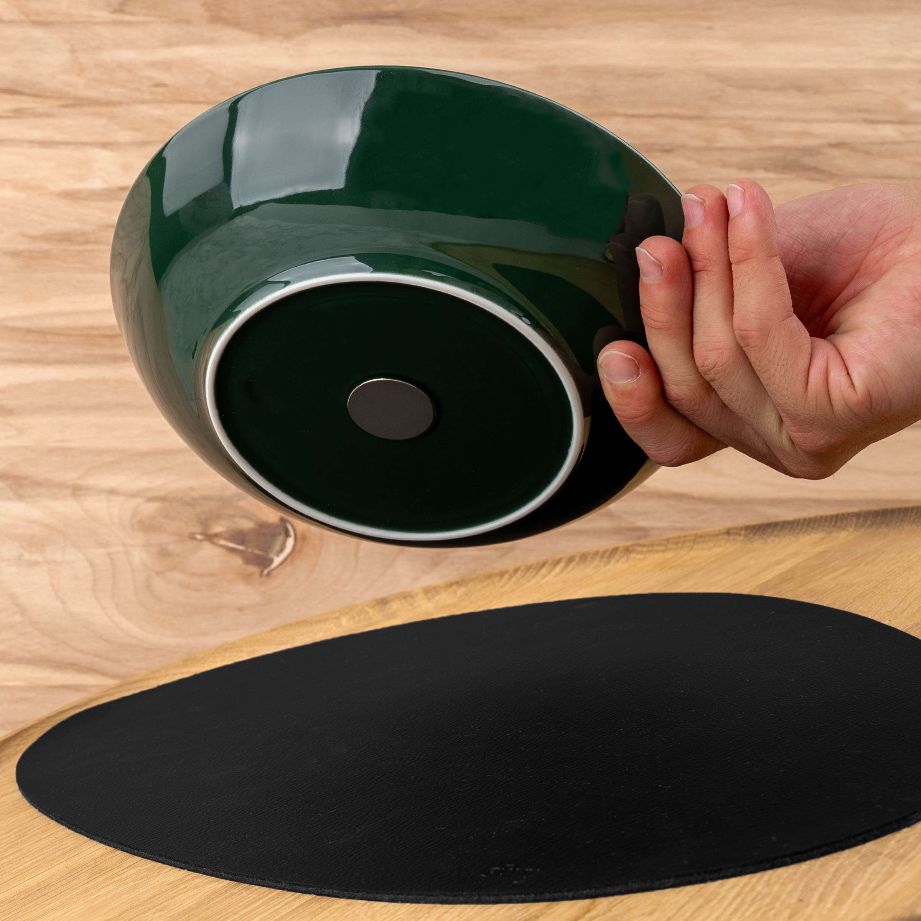Magnetic Porcelain Food Bowls FOREST GREEN ⌀ 21 cm