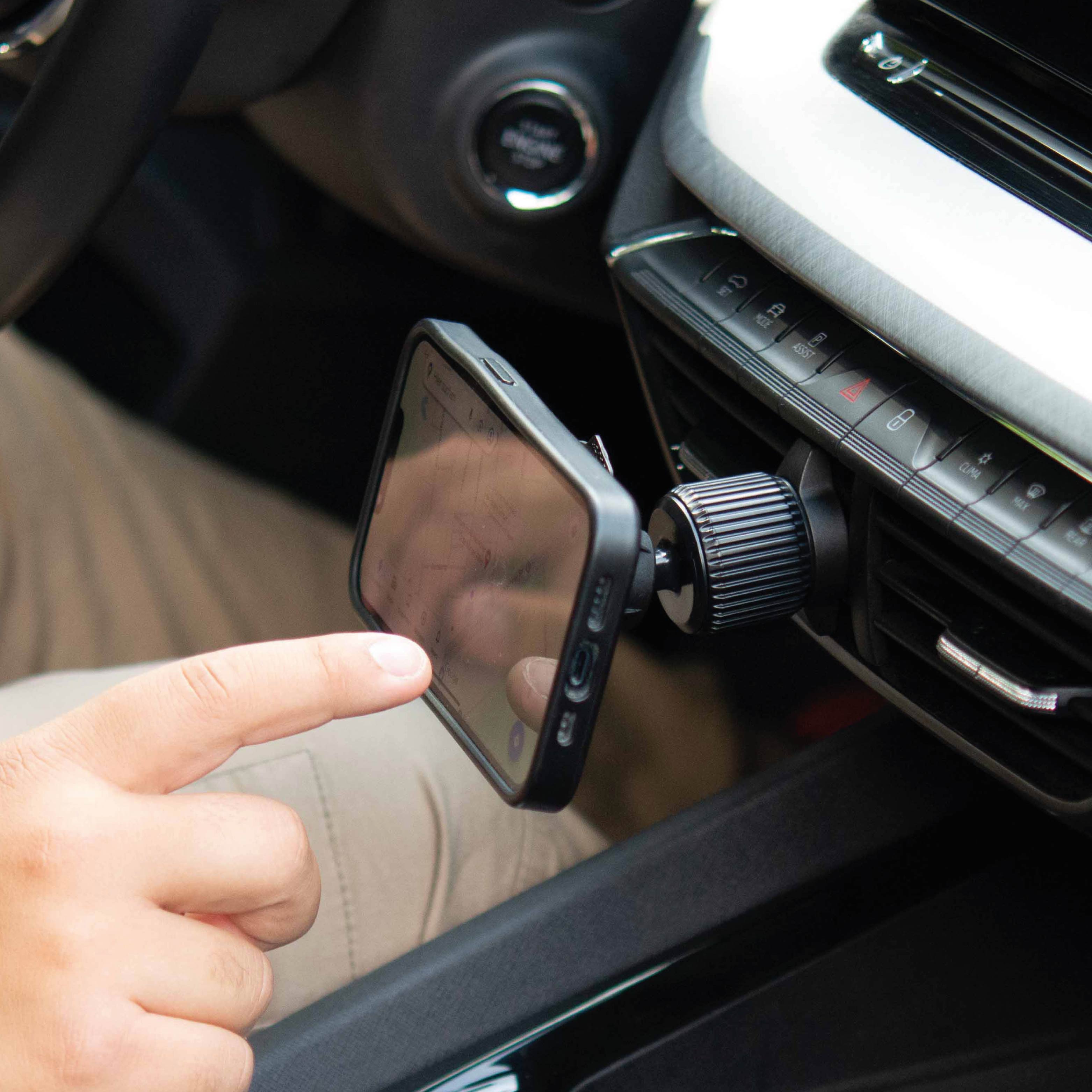 Supporto portatile magnetico a vuoto UNIVERSALE per griglia di ventilazione auto incl. patch magnetico a vuoto