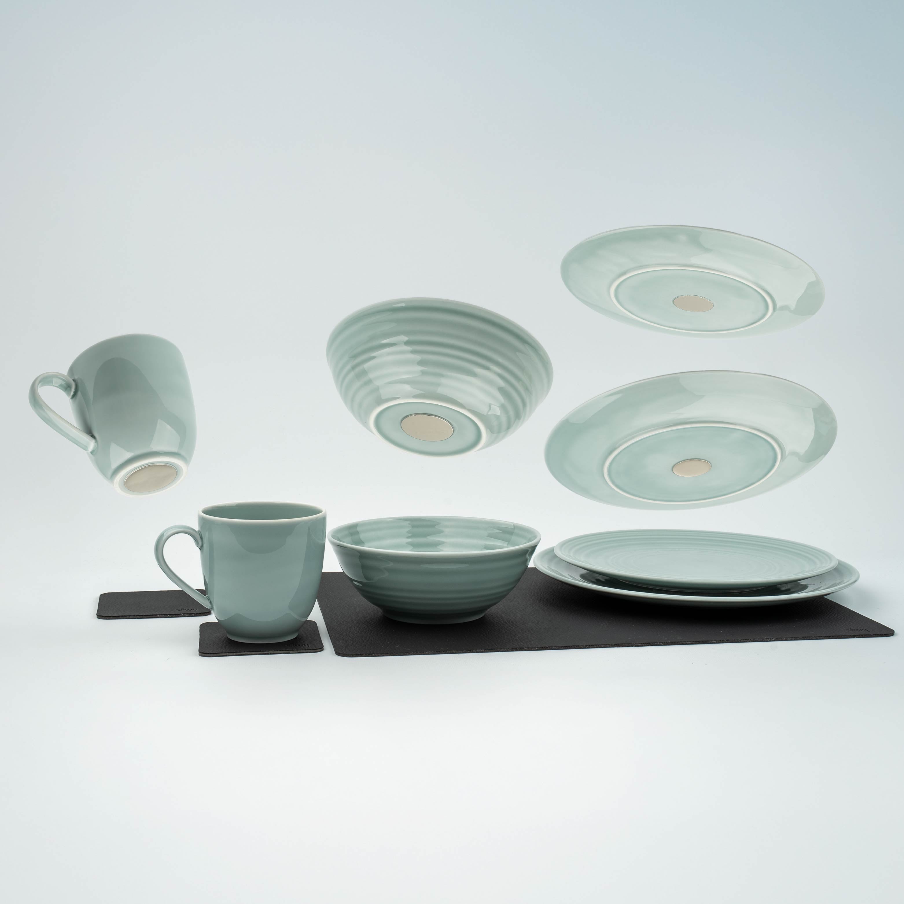 Service de table magnétique en porcelaine CYAN
