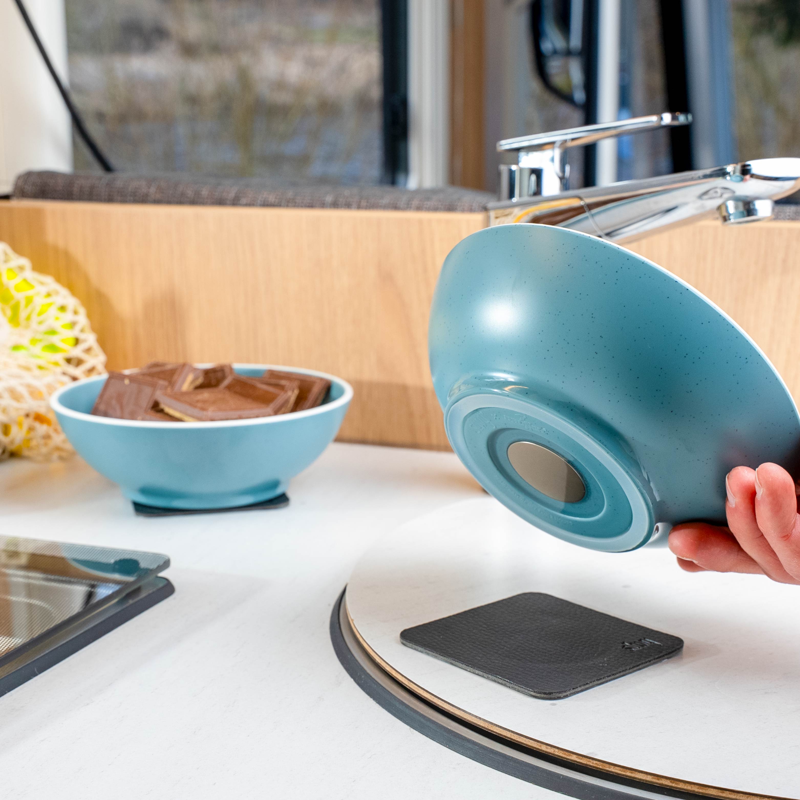 Service de table magnétique en plastique DOLOMIT BLEU