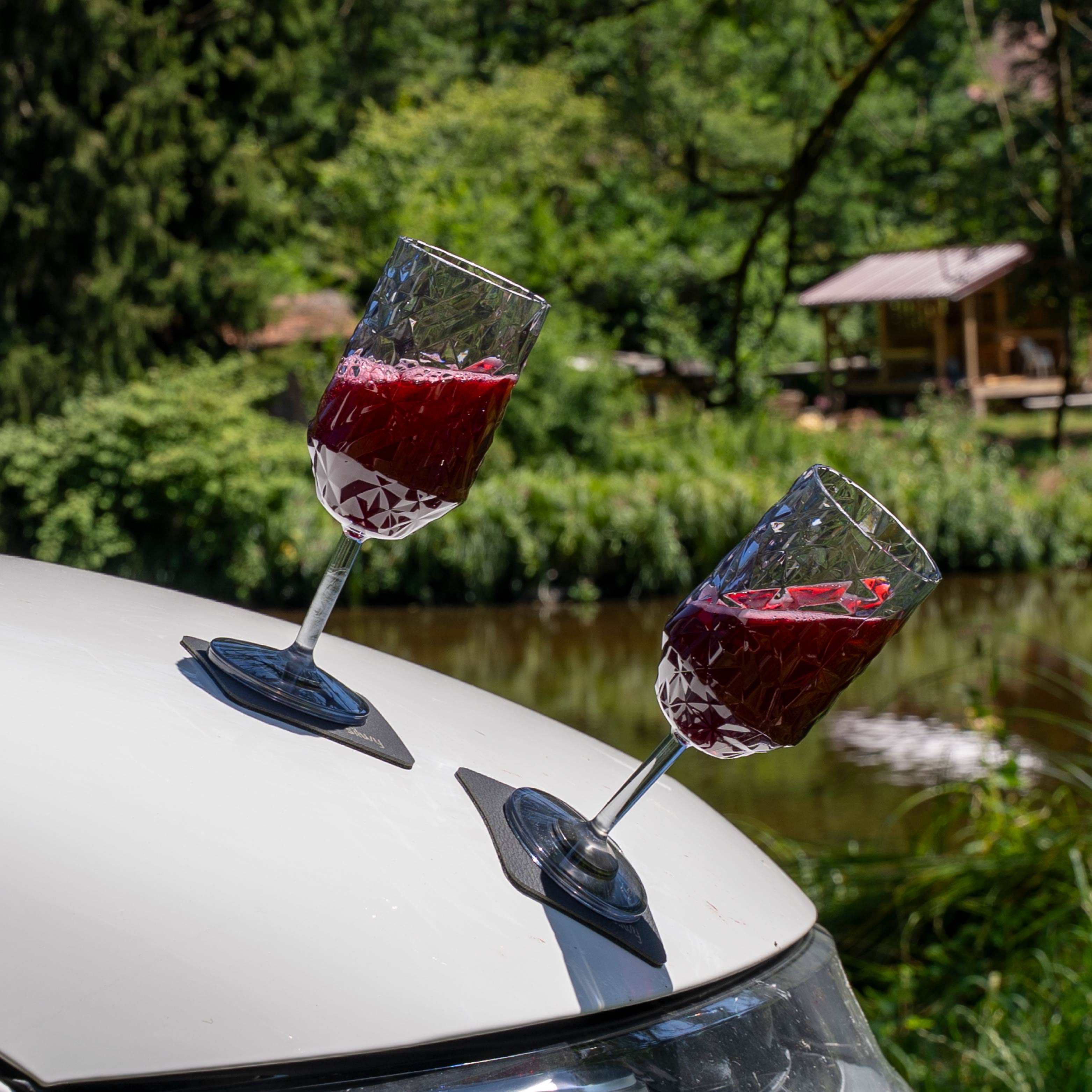 Magnet-Kunststoffgläser WEIN GREY PRISMA