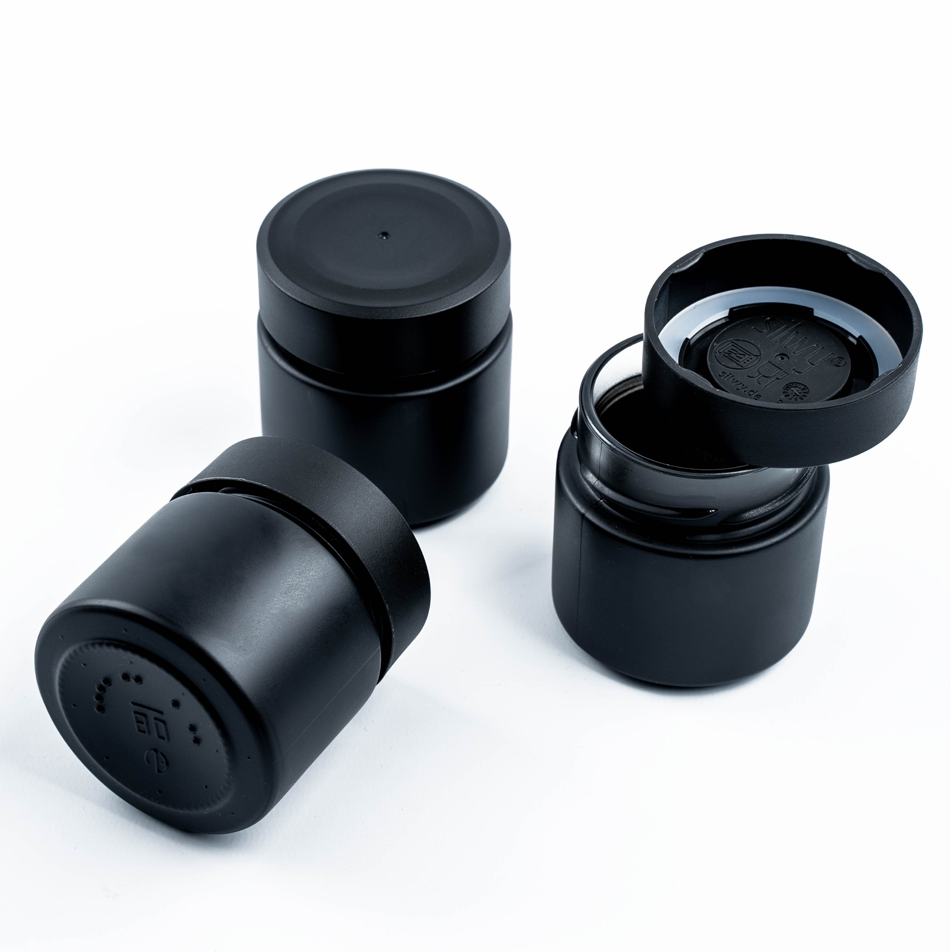 Bocaux de charcuterie magnétiques ALL BLACK 125 ml avec rebord NOIR