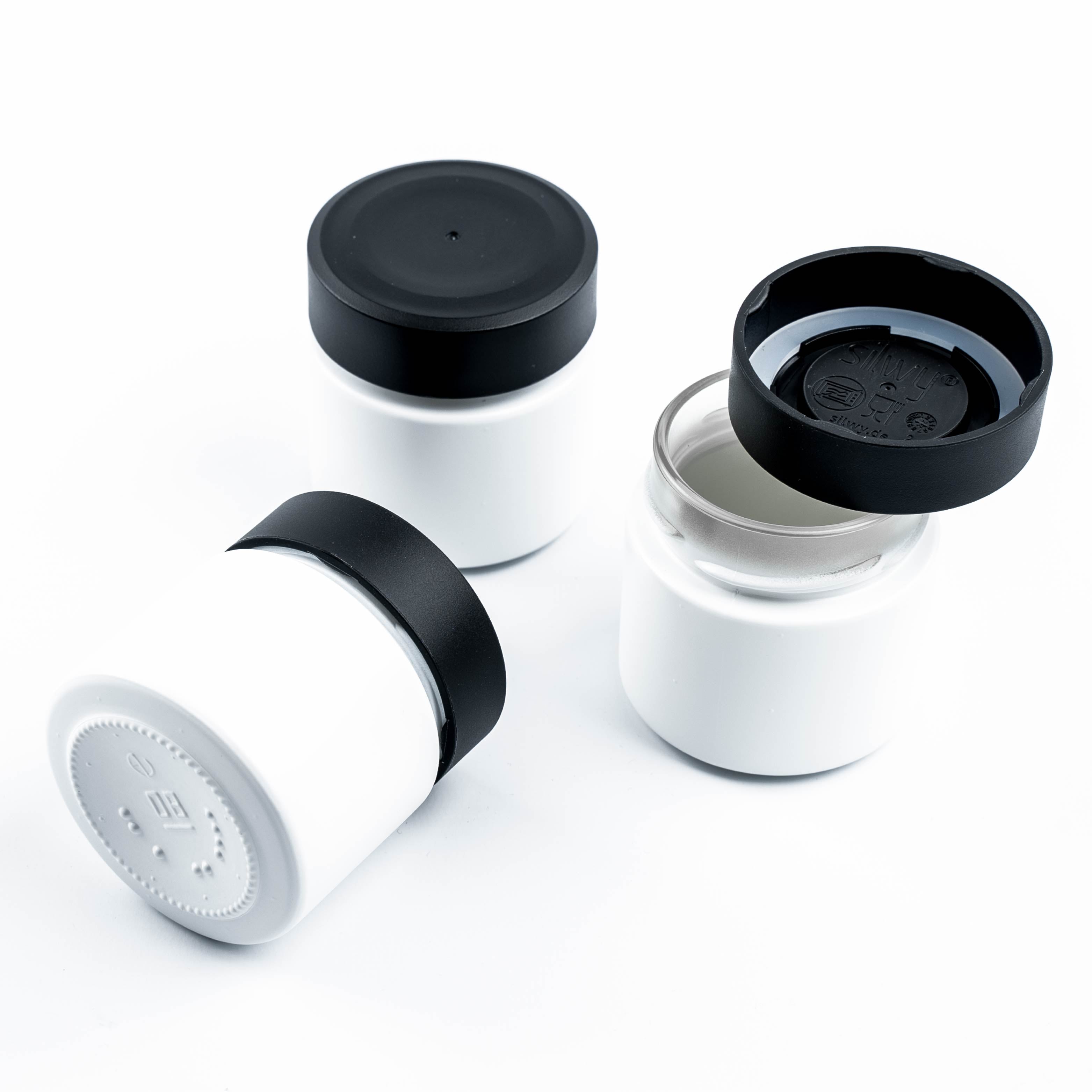 Bocaux de charcuterie magnétiques TOUS BLANCS 125 ml avec rebords BLANCS